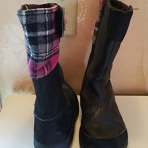 LN Girls Keen Black Leather Dress Boots Size 35/3